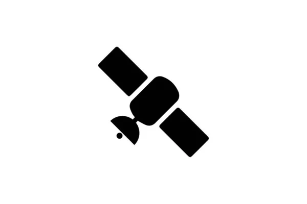 Супутник Орбіті Векторна Піктограма Логотипу Ізольовано Білому Тлі — стоковий вектор