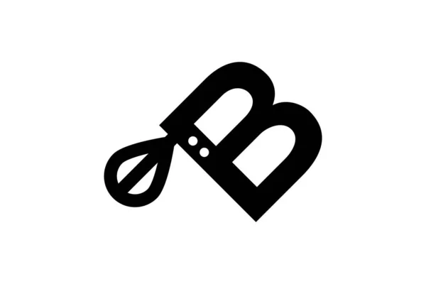 Lettre Avec Logo Vectoriel Icône Batteur Fil Mélangeur Gâteau — Image vectorielle