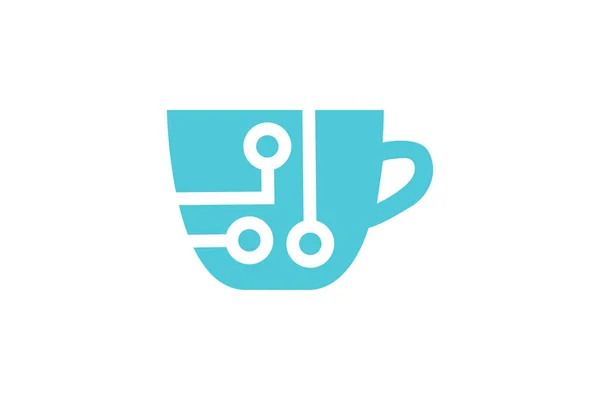Σύγχρονη Κούπα Καφέ Τεχνολογίας Σχήμα Του Ηλεκτρονικού Κυκλώματος Εικονογράφηση Διάνυσμα — Διανυσματικό Αρχείο