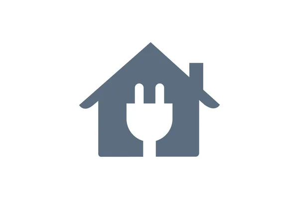 Casa Elettrica Con Plug Home Riparazione Vettoriale Logo Design Power — Vettoriale Stock