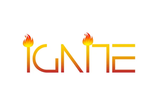Ignite Logo Vector Moderno Diseño Simple Limpio Con Fondo Blanco Vectores de stock libres de derechos