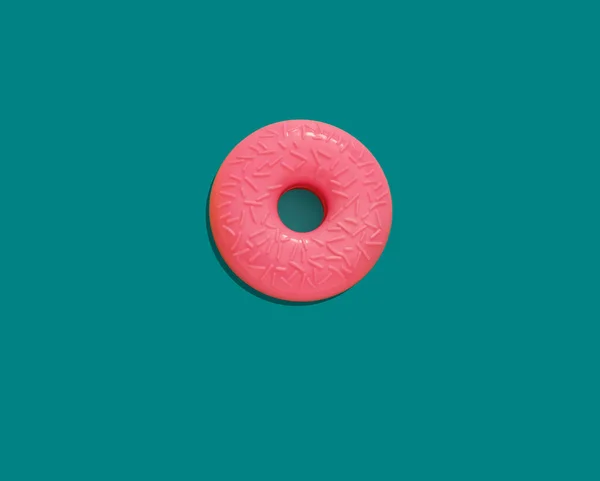 Minimale Jood Junk Food Poster Donut Icoon Een Blauwe Achtergrond — Stockfoto