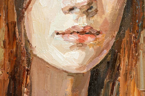Pittura ad olio. Ritratto di una ragazza dai capelli rossi. — Foto Stock