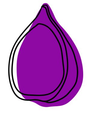 Ağ. Vektör karikatür elementleri, egzotik meyve, yaz meyvesi, incir ikonu, vektör inciri, mor renk, tasarım illüstrasyonu.