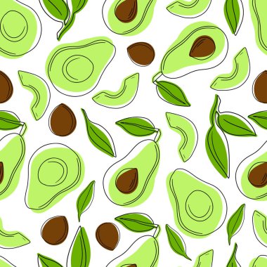 Yaz meyveleri, avokado deseni, meyve dilimleri, sulu ve şık tasarım, tekstil, ambalaj kağıdı, kırtasiye ve kişisel tasarım için kusursuz desen.