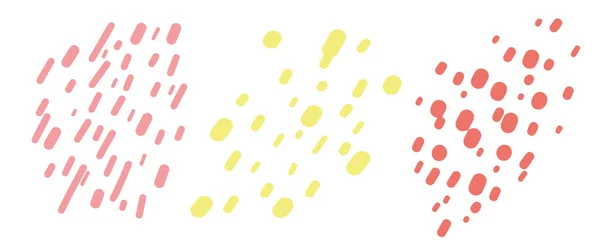 Verzameling van stickelementen voor design, roze en gele vlekken, designelementen voor het decoreren van visitekaartjes, notitieboekjes, dagboeken, patronen creëren voor textiel, handgemaakte vectorvlekken, Print — Stockvector