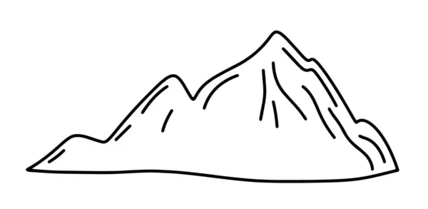 Picos de montaña, rocas, iconos de montaña, figuras de montaña, elementos de diseño de logotipo, ilustración vectorial estilo minimalista y simple, ilustración en blanco y negro, moderno — Archivo Imágenes Vectoriales