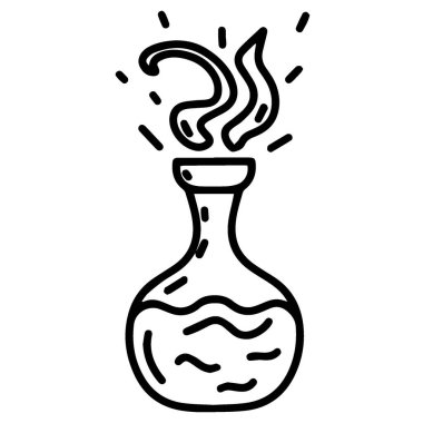 Cadılar Bayramı 'nın doğrusal öğesi karalama tarzında bir cadı iksiridir.