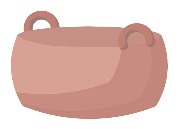 A wicker basket for storing small things, home comfort, restoring order in the house. Cute cartoon style. Vector illustration. Print