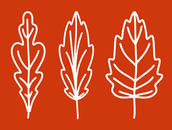 Farklı şekillerde düşen sonbahar yaprakları koleksiyonu. Sonbahar arkaplanı, farklı yapraklı bir poster. Kartpostal, davetiye, poster yapmak için mevsimlik sonbahar öğeleri. Çizgi film düz stili