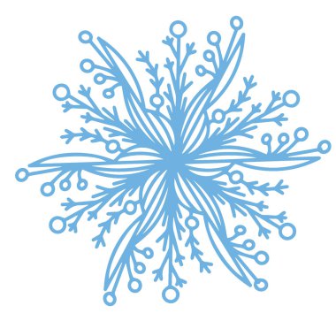 Kış tasarımı için mavi arka planda beyaz kar taneleri. Yılbaşı elementleri koleksiyonu. Kristal kar tanelerinin donmuş siluetleri. Modern tasarım dairesi. Tatil duvar kağıtları.