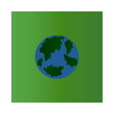 arth globe isolated on white background. Flat planet icon. Vector illustration.