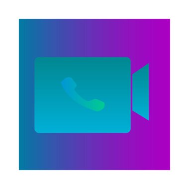 Blue camera icon - Live media streaming application for the phone, conference video calls with several people at the same time vector icon zoom