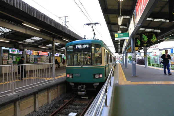 Kamakura Japan Lehet 2018 Helyi Vonat Enoshima Dentetsu Line Enoden — Stock Fotó