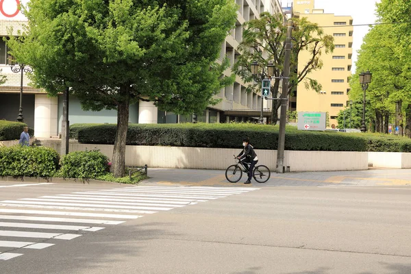 Sendai Japan May 2018 Люди Які Їздять Мотоциклі Чекають Перехрестя — стокове фото