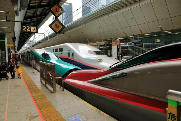 Tohoku Giappone Apr 2018 Shinkansen Serie Hayabusa Verde Connettersi Con — Foto Stock