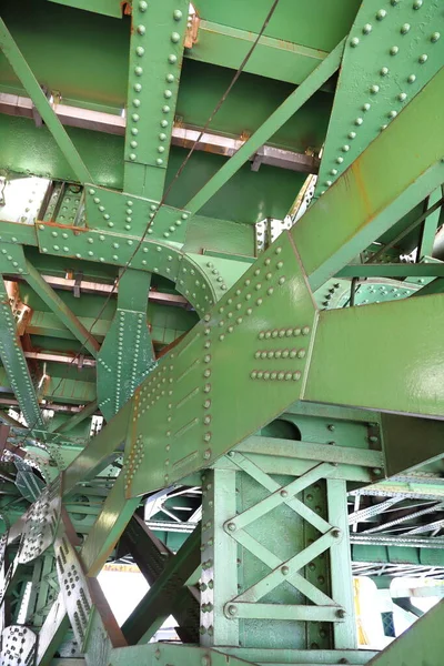 Parte Del Puente Estructura Acero Estructuras Metálicas Debajo Del Puente —  Fotos de Stock