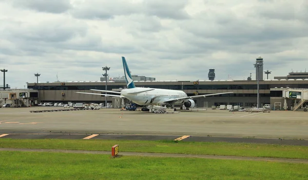 Narita Japão Maio 2018 Vista Aeroporto Internacional Narita Estacionamento Avião — Fotografia de Stock