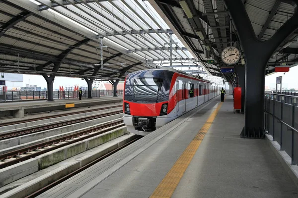 Sistema Transito Massa Della Linea Rossa Che Serve Regione Metropolitana — Foto Stock