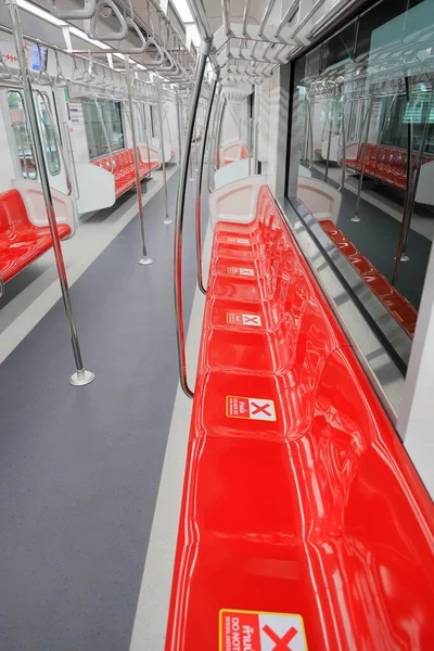 Interiör Över Tom Förort Röd Linje Mass Transit System — Stockfoto