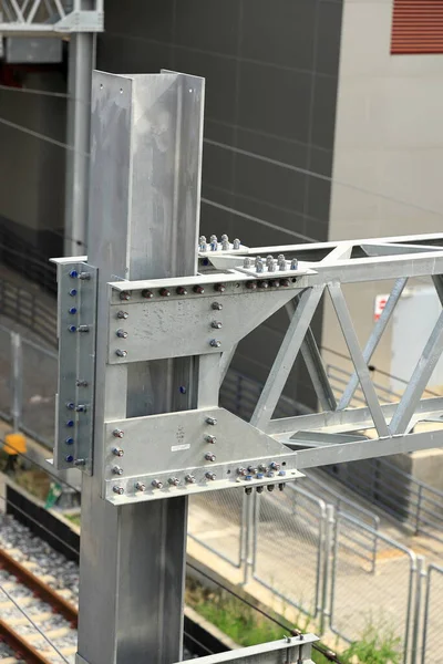 Structure of steel frame for power transmission, electrical system on MRT system, Steel structure.