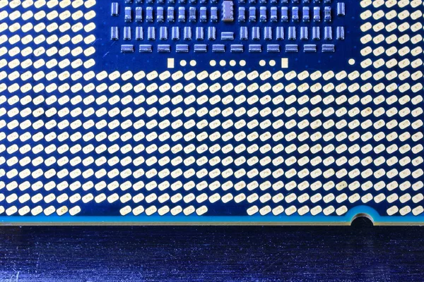 Закрытие Центрального Процессора Unit Cpu Микропроцессора Золотой Контакт Лицом Вверх — стоковое фото