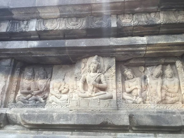 Prambanan Tapınağındaki Antik Kalıntılar Endonezya Daki Bir Hindu Tapınağı — Stok fotoğraf