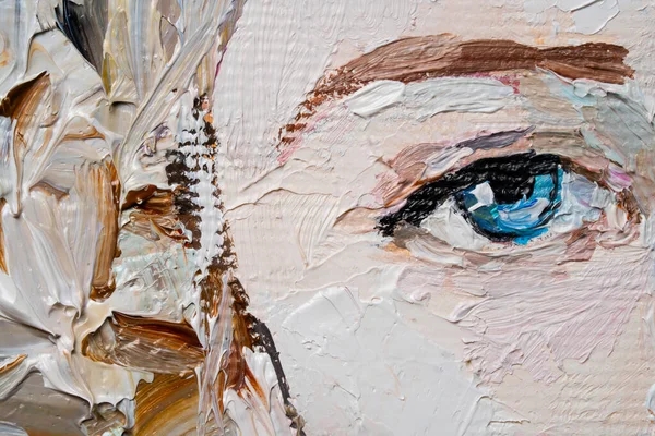 Giovane ragazza con bellissimi occhi azzurri misteriosi.Arte strutturata. — Foto Stock