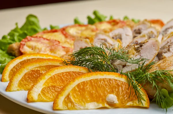 Deep fried shrimp rolled on white dish — Stock Photo, Image