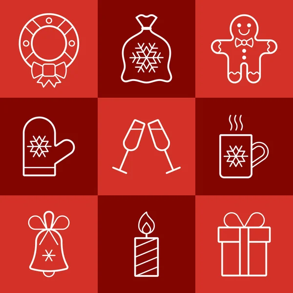Ensemble icône de Noël — Image vectorielle