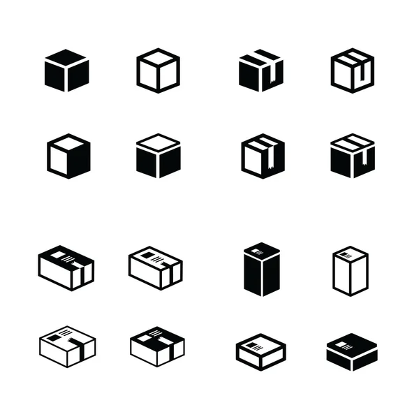 Box-Symbole gesetzt — Stockvektor