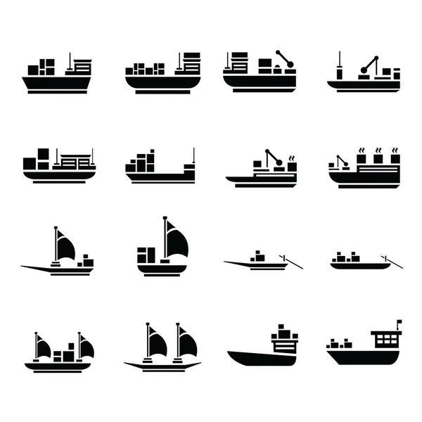 Transportbåt för vektor ikoner — Stock vektor
