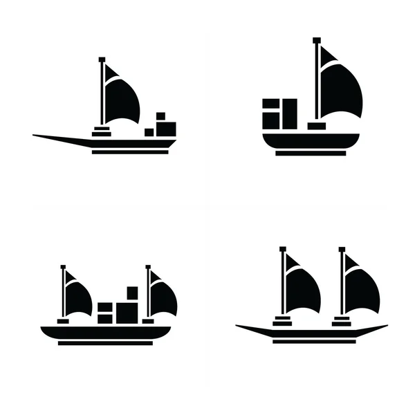 Segelbåt och Transport ikoner — Stock vektor