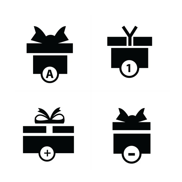 Set nero regalo e bolla parlare icone — Vettoriale Stock