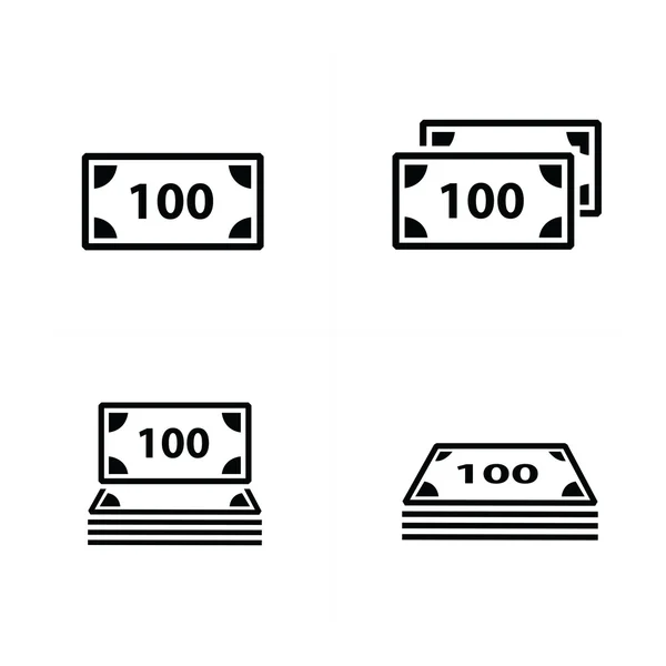 Vector geld pictogrammenset — Stockvector