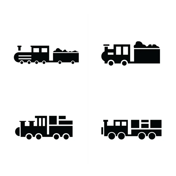 Ícones de logística e transporte de trem — Vetor de Stock