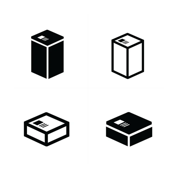 Set ikon kotak gaya 4 - Stok Vektor