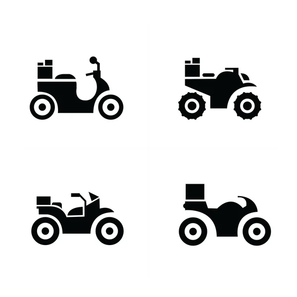 Moto et icônes de transport — Image vectorielle