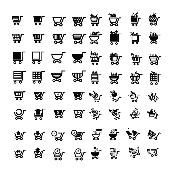Shopping cart icons design 64 item — Stock Vector