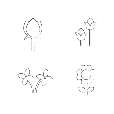 Vektör çiçek simgesi çizmek 