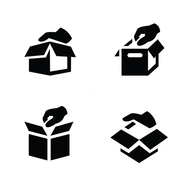 Diseño de icono de mano y caja — Vector de stock