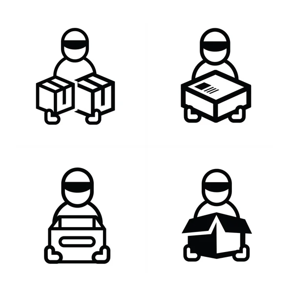 Man courier pictogram vectoren eps 10. — Stockvector