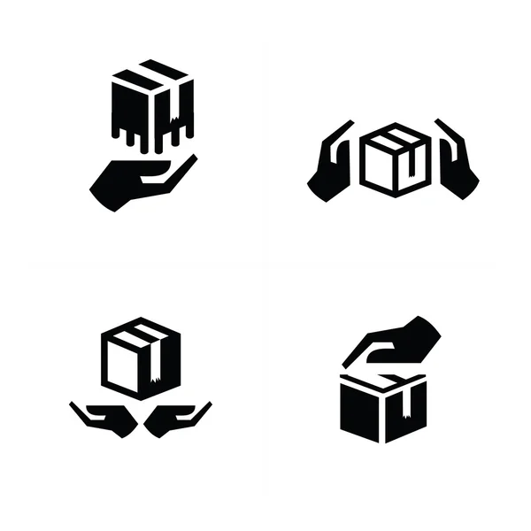 Hand- und Box-Symbol — Stockvektor