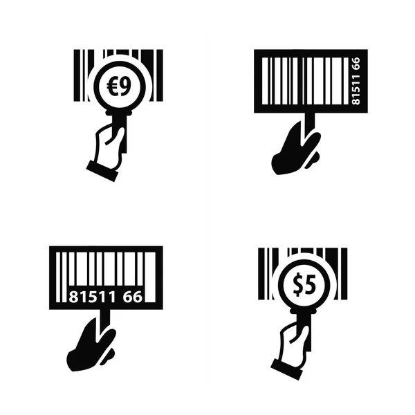 Hand en Zoom Barcode pictogram — Stockvector