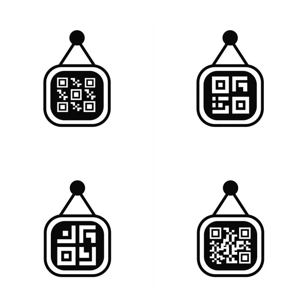 Código QR en Precio etiqueta Icon — Vector de stock