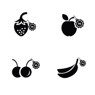 Satılık meyve simge vektör eps 10