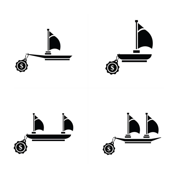 Försäljning båtar som vektor — Stock vektor