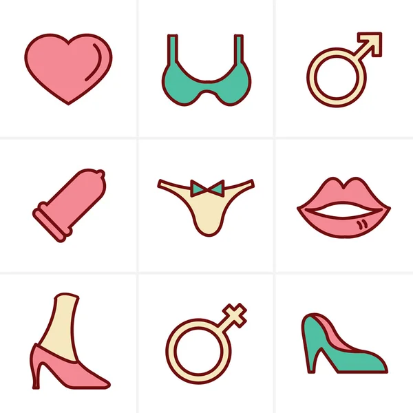 Line Icons Style Sex And Xxx Icons Set Vector Design Stock Vector Image By ©icon Mama 84725314