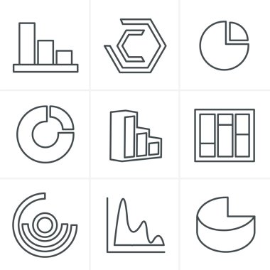 Satır simgeler stil basit Diyagram ve grafik ilgili vektörünü ayarla