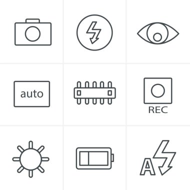Satır simgeler stili fotoğraf simgeler